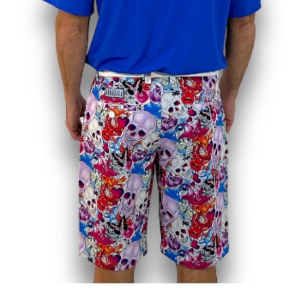 HRESKI GOLF SHORTS “skulls & roses” - Picture 2 of 3